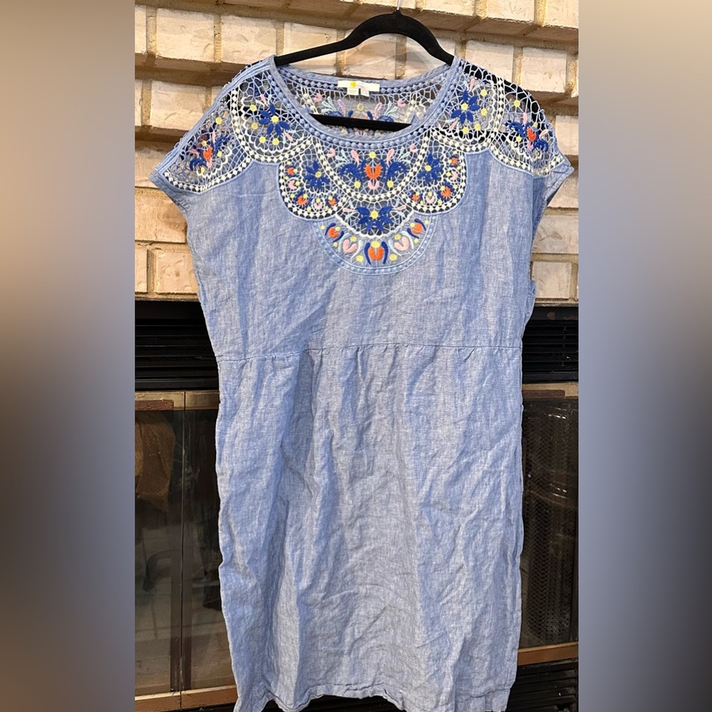Boden Blue Floral Lace Dress